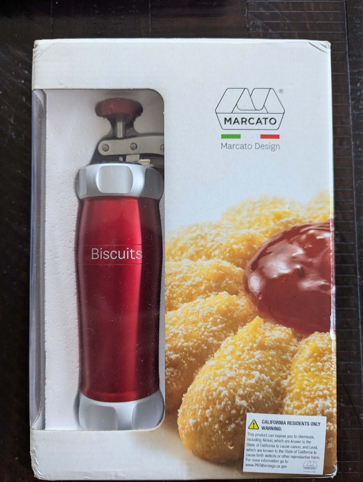 Marcato Design Deluxe Atlas Biscuits Cookie Press Red Italy Made Stainless gallery