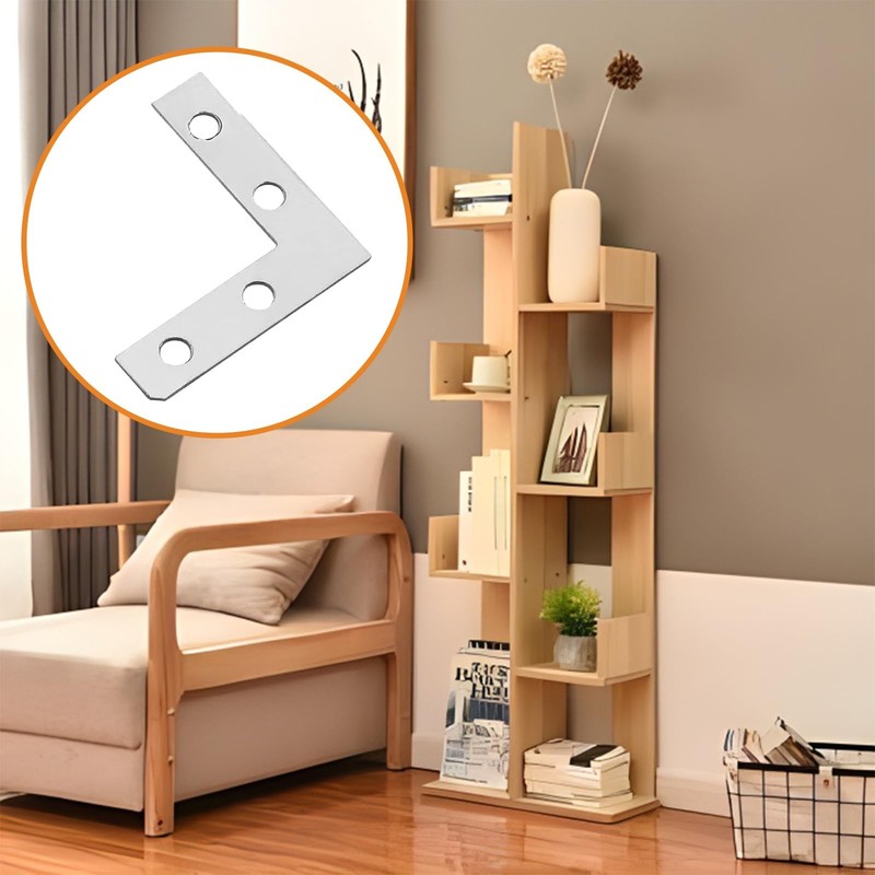 20Pcs Flat L Shape Bracket Flat Corner Brace Shelves,38x38mm Right Angle Corner gallery