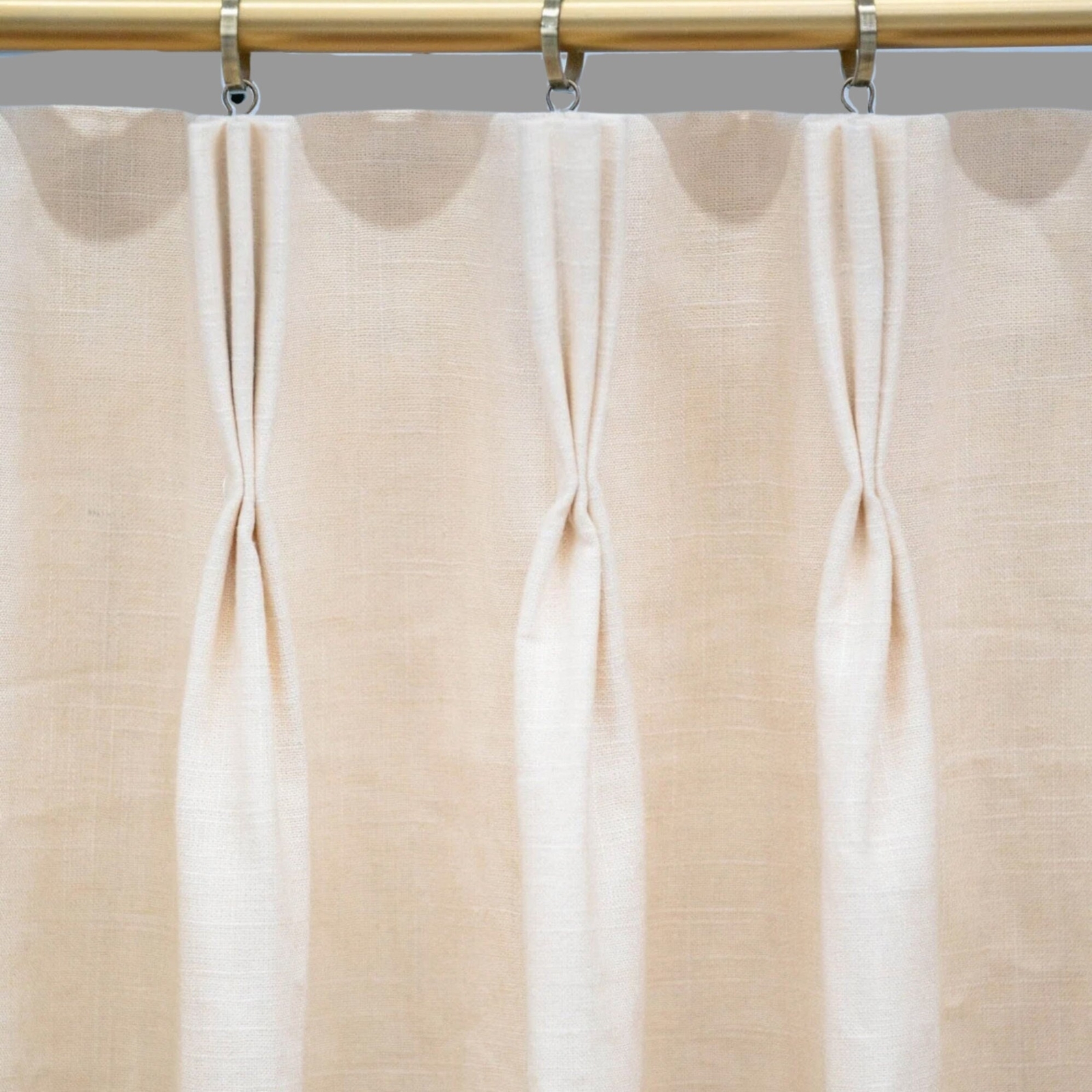 Custom Drapes - Pleated & Lined - Old Country Linen Parchment - 1 Pair/2 Panels gallery