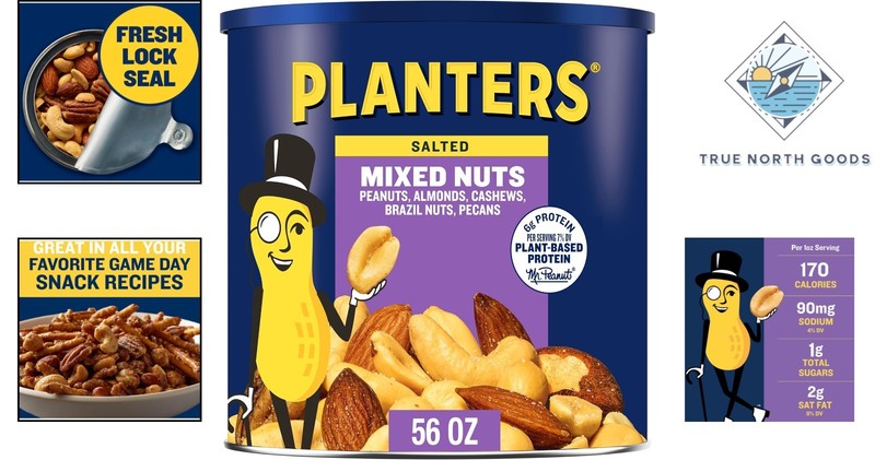 Irresistible Salted Mixed Nuts with Plant-Based Protein - 56oz Family Canister gallery