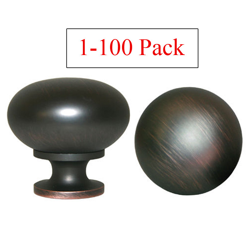 1-100 Pack Oil Rubbed Bronze kitchen cabinet drawer Round knobs 1 1/4" free ship gallery