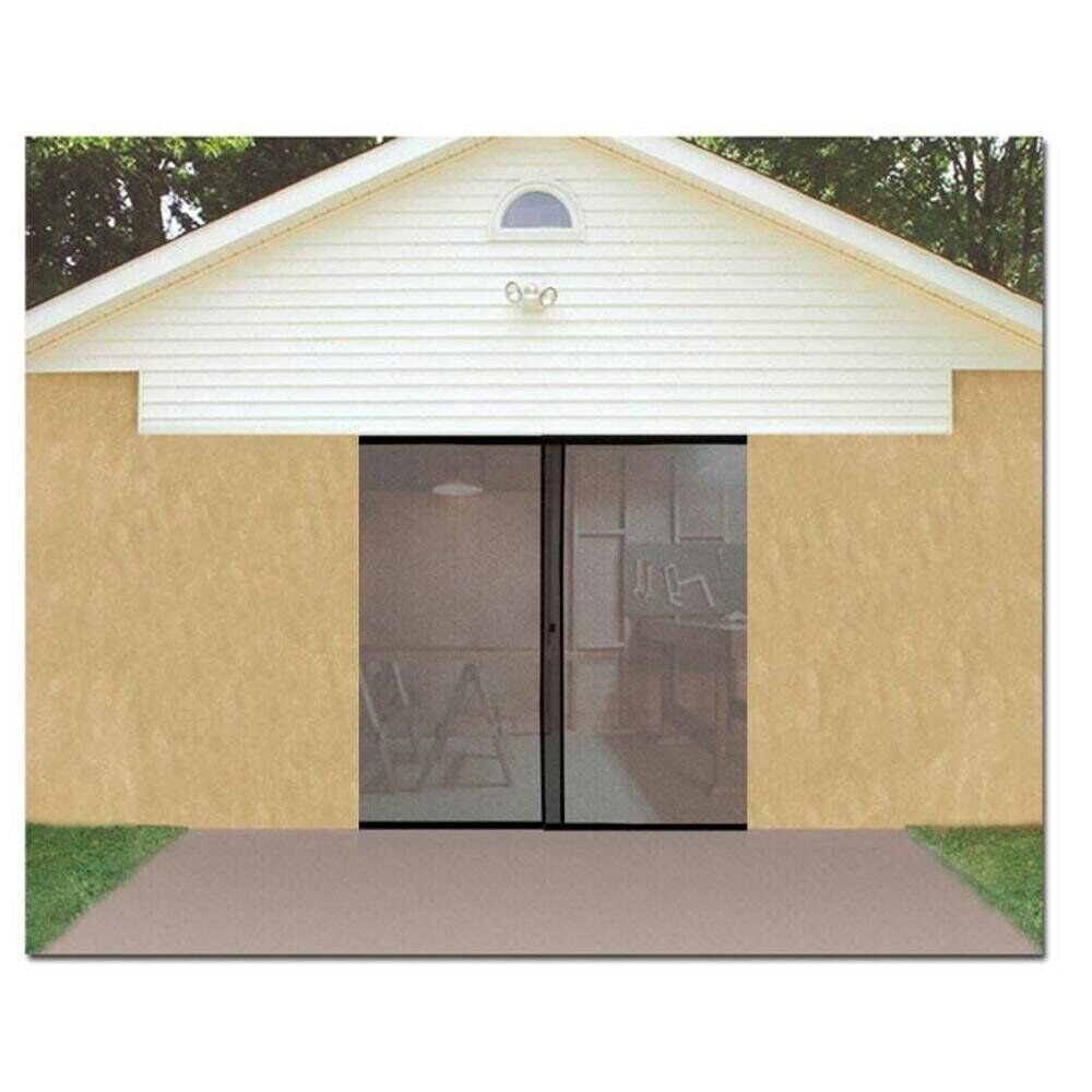 Garage Door Screen Single Magnetic Closure Weighted Bottom Insects Bugs Mesh NEW gallery