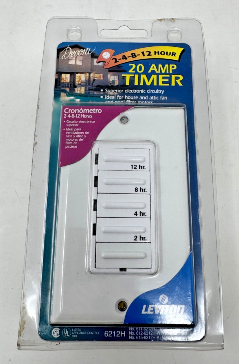 Leviton 6212H Programmable Hourly Timer 2-4-8-12 Hours gallery