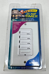Leviton 6212H Programmable Hourly Timer 2-4-8-12 Hours