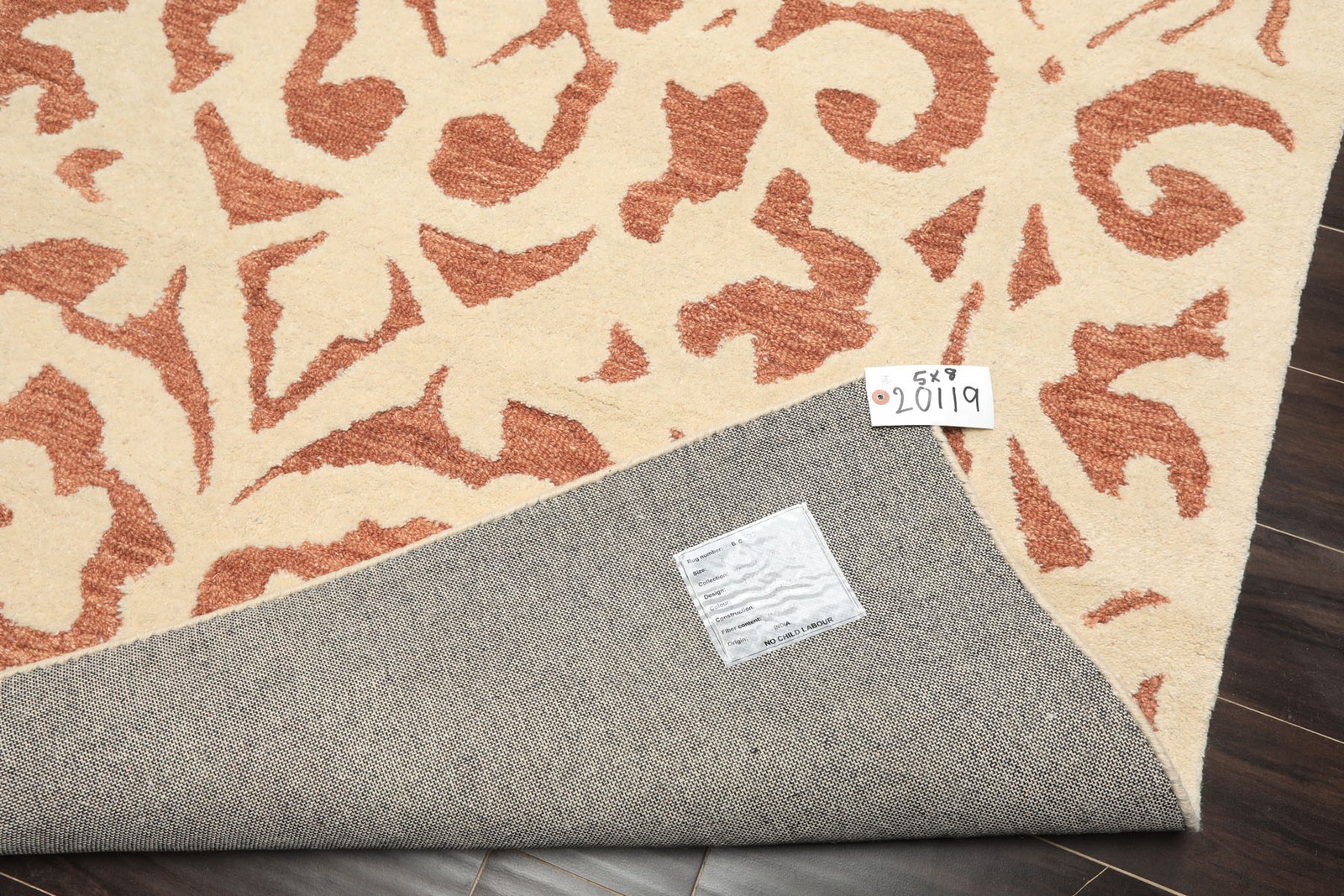 5x8 Hand Tufted Wool Ivory Handmade Transitional Plush Pile Loop n Cut Pile Rug gallery