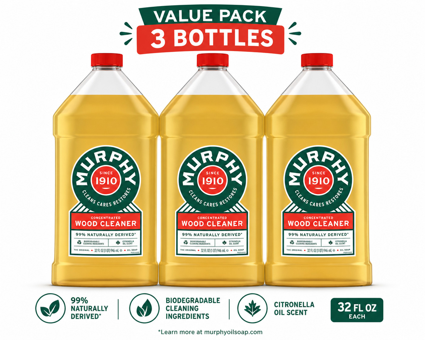 Murphy Oil Soap Wood Cleaner, Original - 32 Fluid Ounce-Free Shipping PACK OF 3 gallery