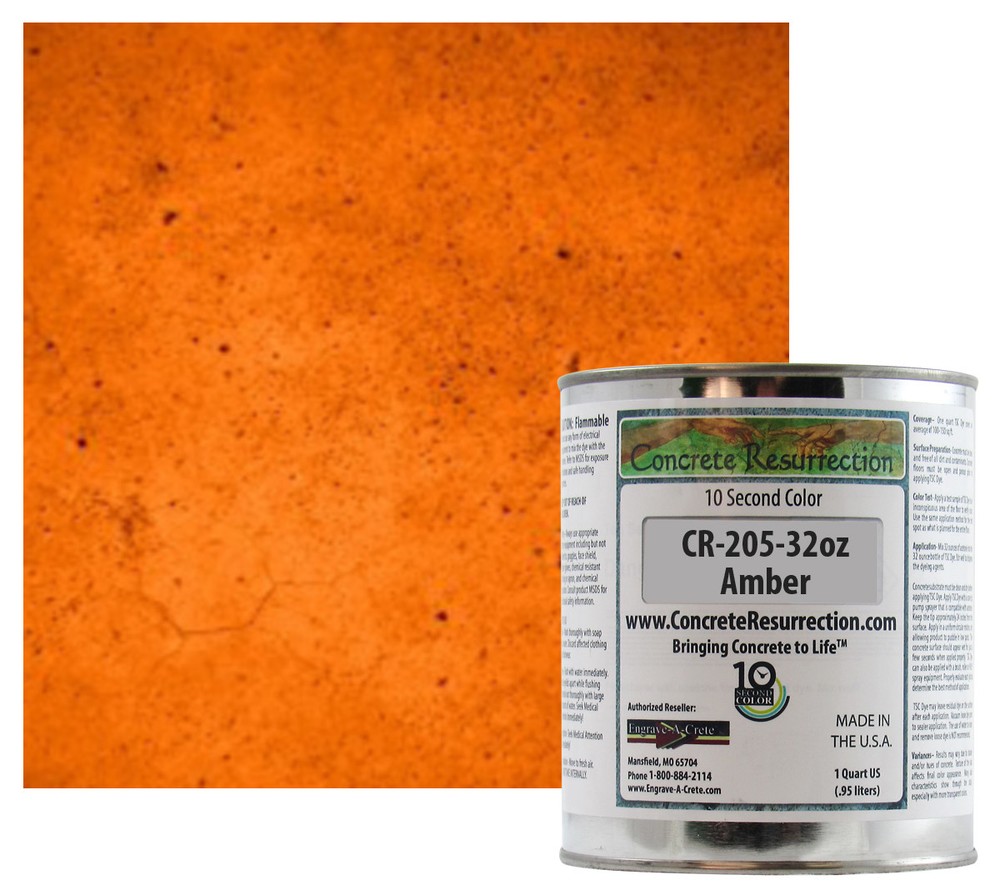 Fast Drying Concrete Stain-Professional-Easy to Use 100-150sq ft Amber