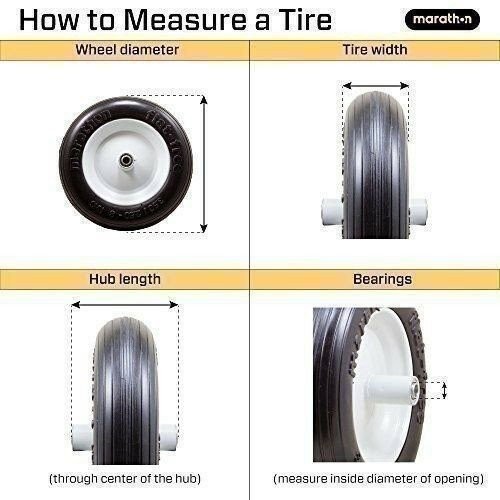 Marathon 00265 Flat Free Universal Wheelbarrow Tire 4.80/4.00-8 gallery