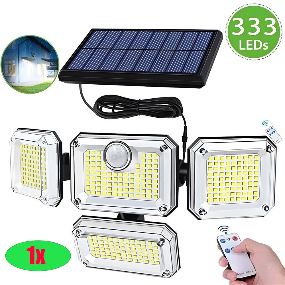 333 LED Solar Lights Outdoor Waterproof Motion Sensor Security Wall Lamp 3000LM gallery