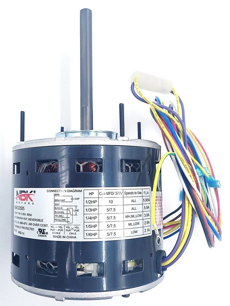 REPLACEMENT FOR BLOWER MOTOR 1/2 HP 115 Volt A.O.Smith Century F48N78A01 FDL6001