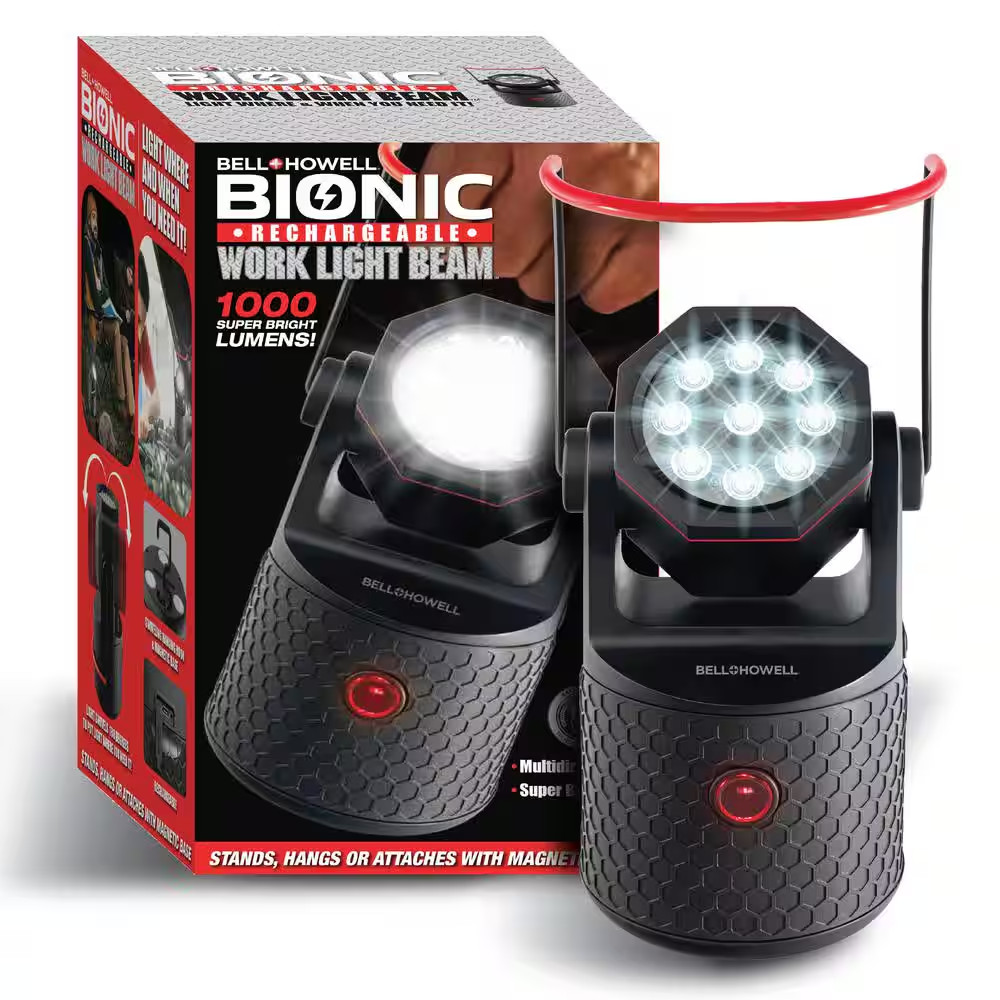 Bionic Work Light Beam 1000 Lumens 9 Super Bright LED Rechargeable Handheld Work gallery