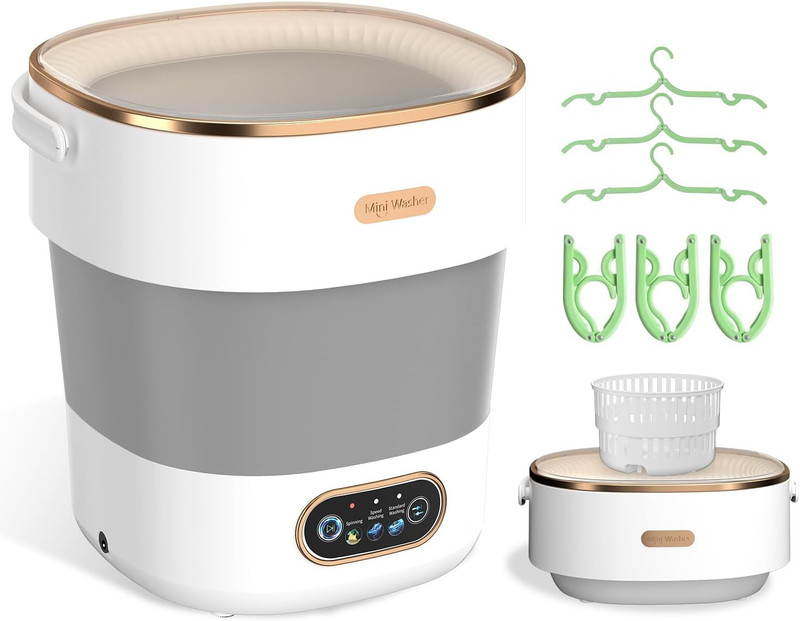 Portable Washing Machine, Folding 20L Mini Washer and Spin-Dryer, 3 Cleaning Mod gallery