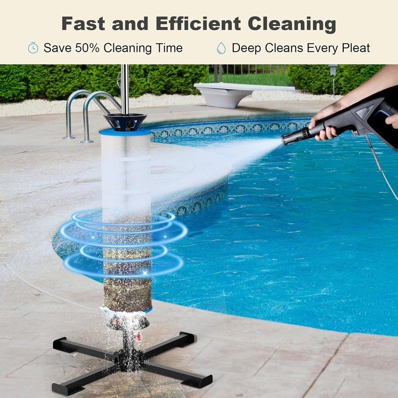 Pool Filter Cleaner Stand Tool, Fit for 3", 4", 6" Swimming Pool Cartridge Filte gallery