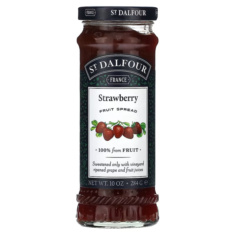 St. Dalfour, Strawberry Fruit Spread Jam Jelly Made In France 10 oz (284 g)
