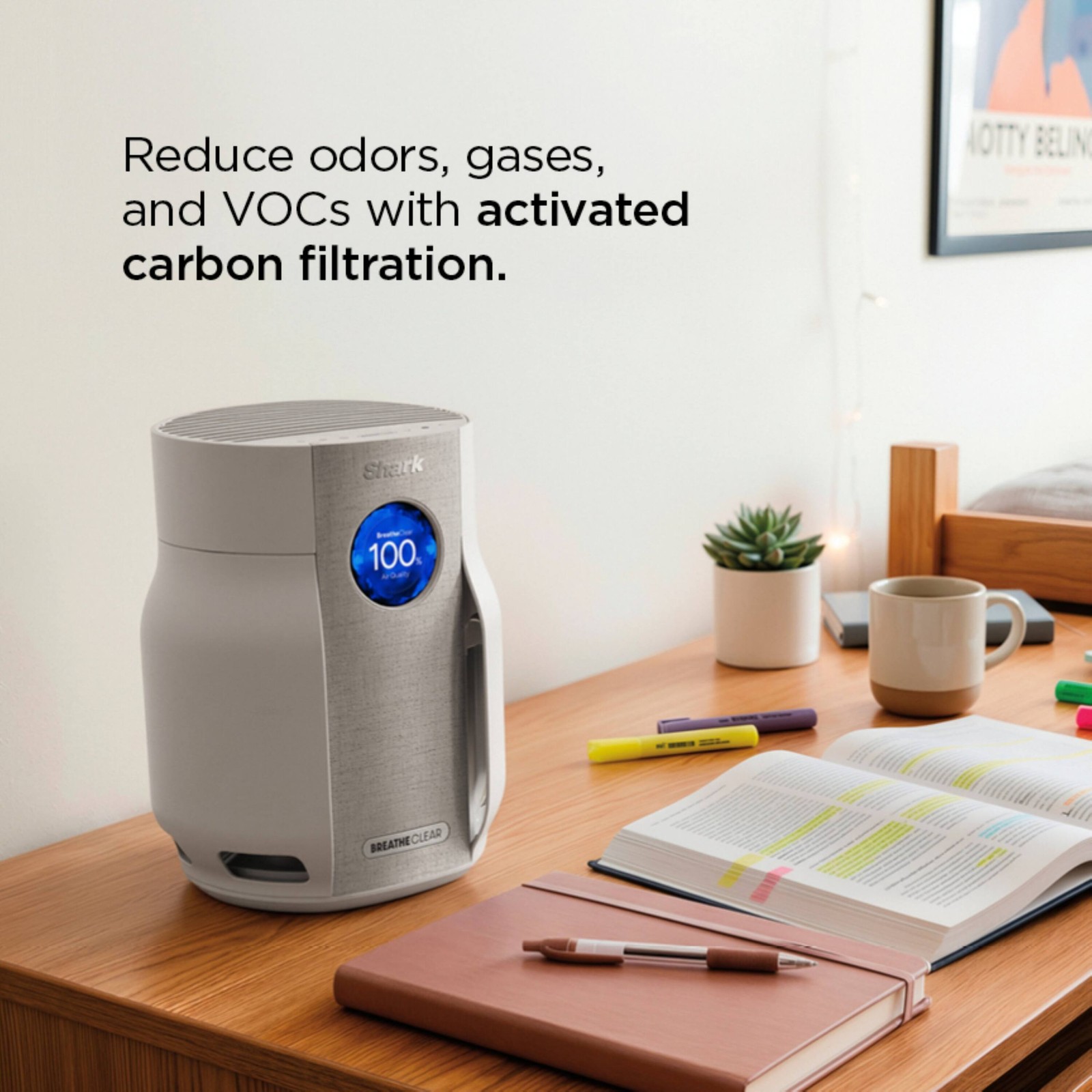Shark - BreatheClear Compact Pro Air Purifier with NeverChange, 300 sqft - Dove gallery