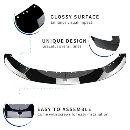 Front Bumper Lip Compatible with (2014-2020) 2014-2020 F32 F33 F36 Gloss Black gallery