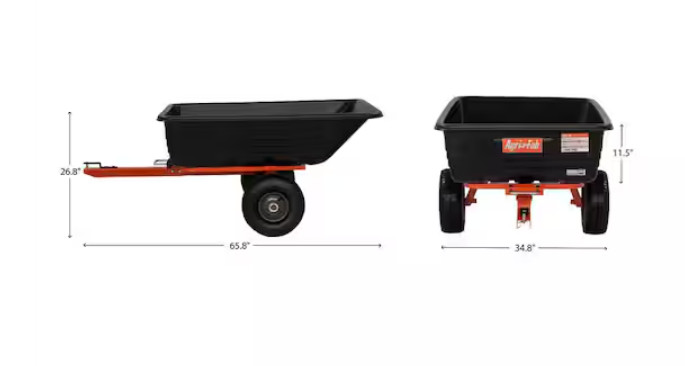 12 cu. ft. Poly Dump Cart Towable 700 lbs. Load Capacity For Heavy Hauling Tasks gallery