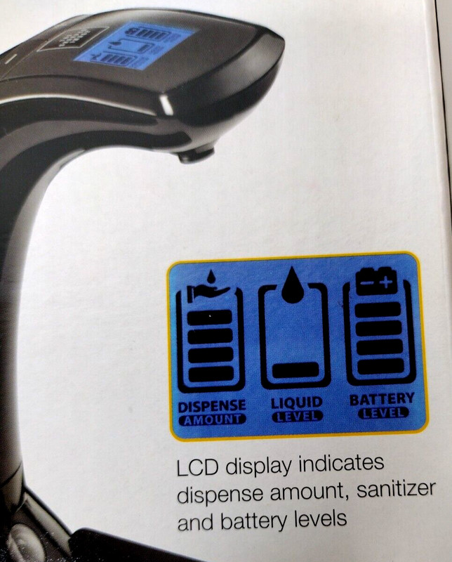 Sharper Image Touch-Free Hand Sanitizer Dispenser Battery Powered LCD Black NEW gallery
