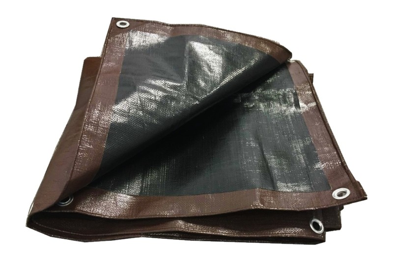 12' x 12' Multipurpose Waterproof Brown Poly Tarp Tarpaulin Cover With Grommets gallery