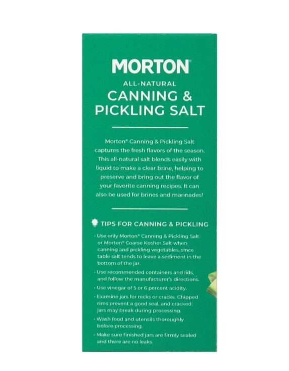 Morton Canning & Pickling Salt, for Preserving and Pickling, 4 LB Box (4 pack) gallery