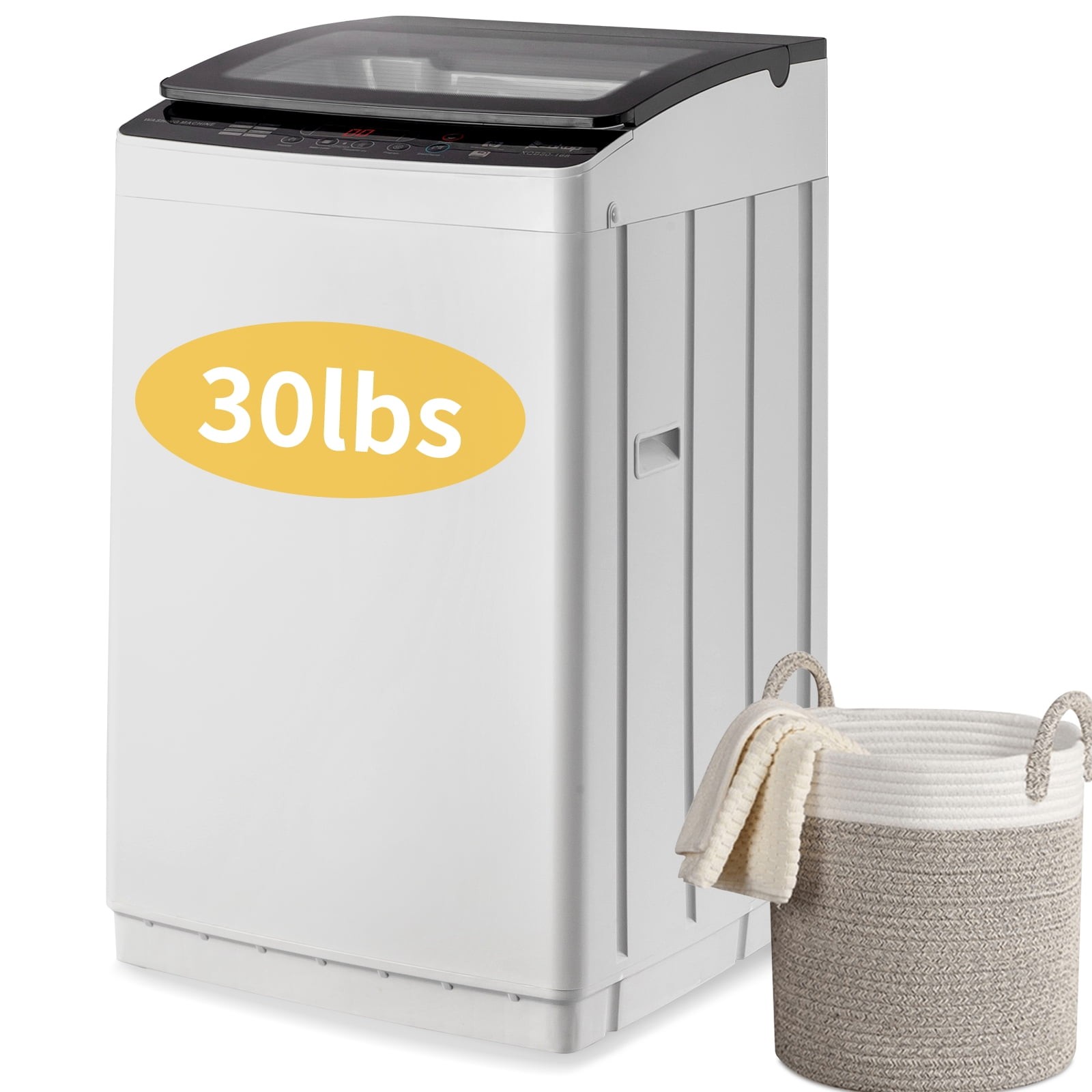 ZOKOP 30lbs Full Auto Washing Machine Washer Spin-dry Apartment 8 Programs 400W gallery