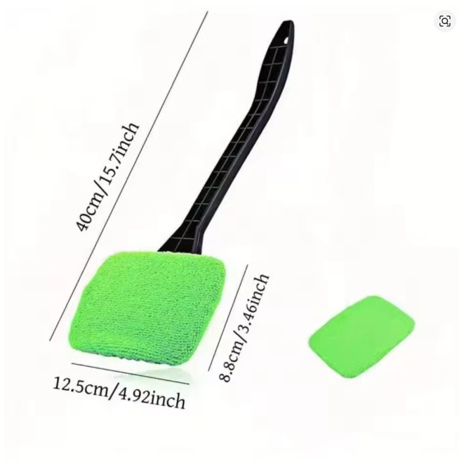 Car Interior Windshield Cleaner Telescopic Window Glass Wiper Microfiber Pads gallery