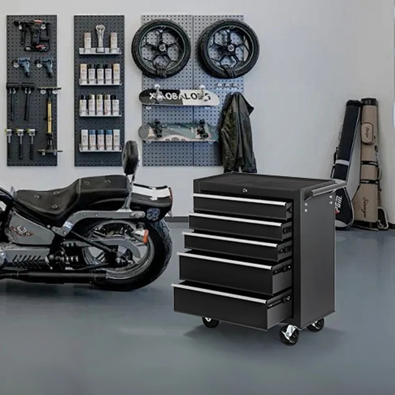 5-Drawer Rolling Tool Chest with Wheels & Storage Organizer Box gallery
