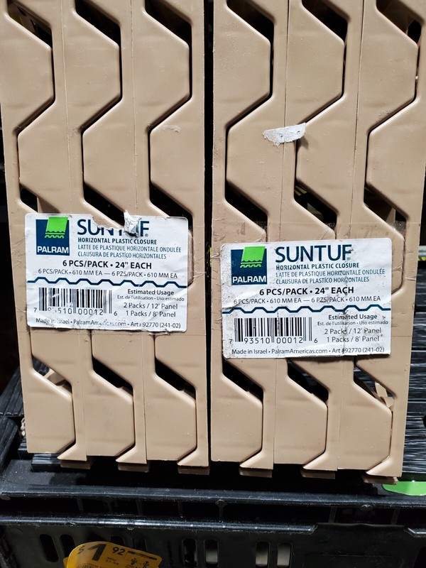 *12PACK* Suntuf Horizontal Plastic Closure Strips 24" in Tan gallery
