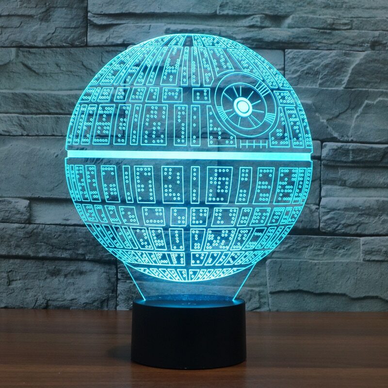Star Wars Night Light Lamp Touch Table 3D Novelty Led Death Star Discoloration
