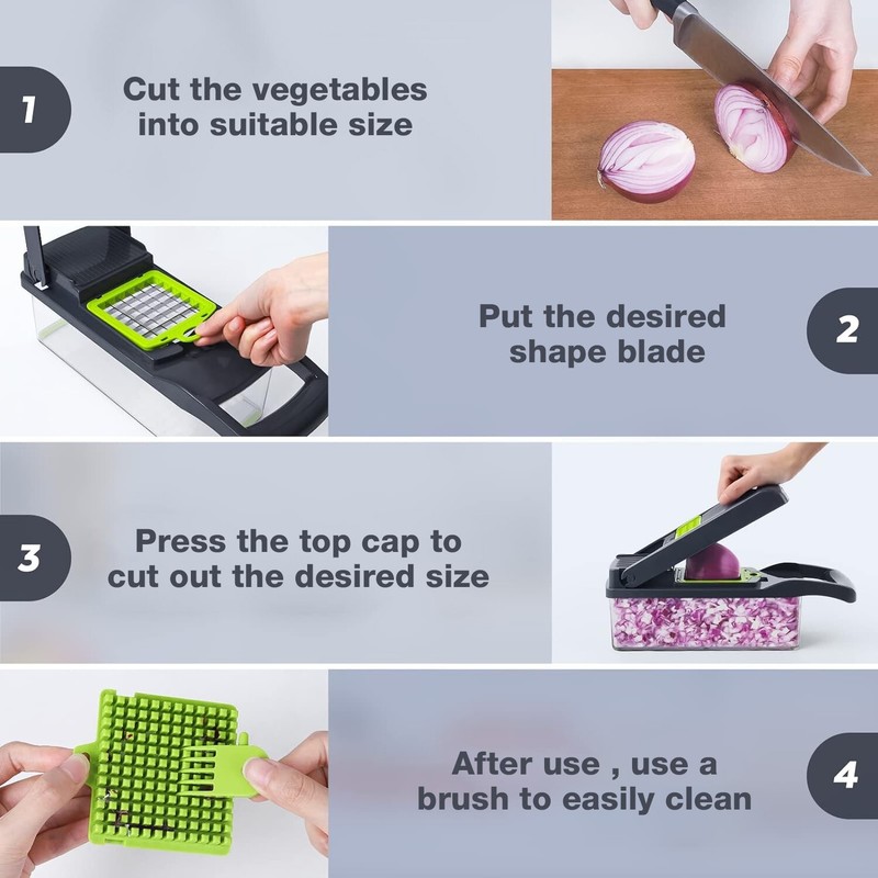 16-In-1 Vegetable Fruit Kitchen Chopper Cutter Food Onion Veggie Dicer Slicer US gallery