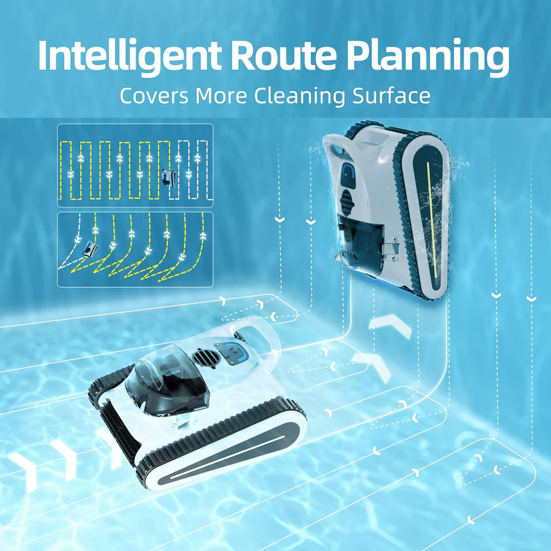 Pool Vacuum for Inground Pools Cordless Robotic Pool Cleaner APP Control 180Min gallery