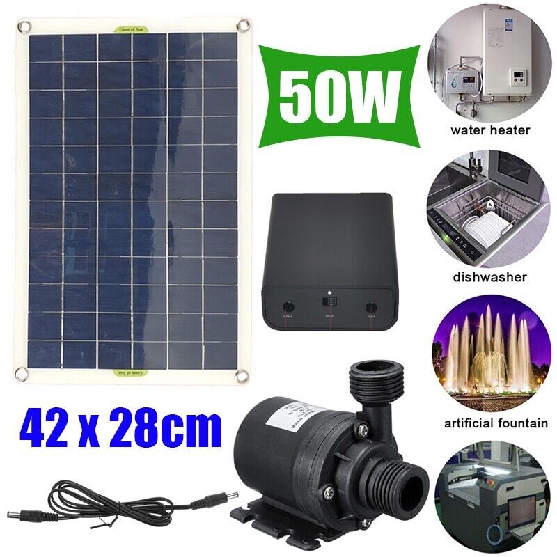 800L/H Solar Panel Power Water Pump Kit Fish Aquarium Fountain Garden Pool Pond gallery