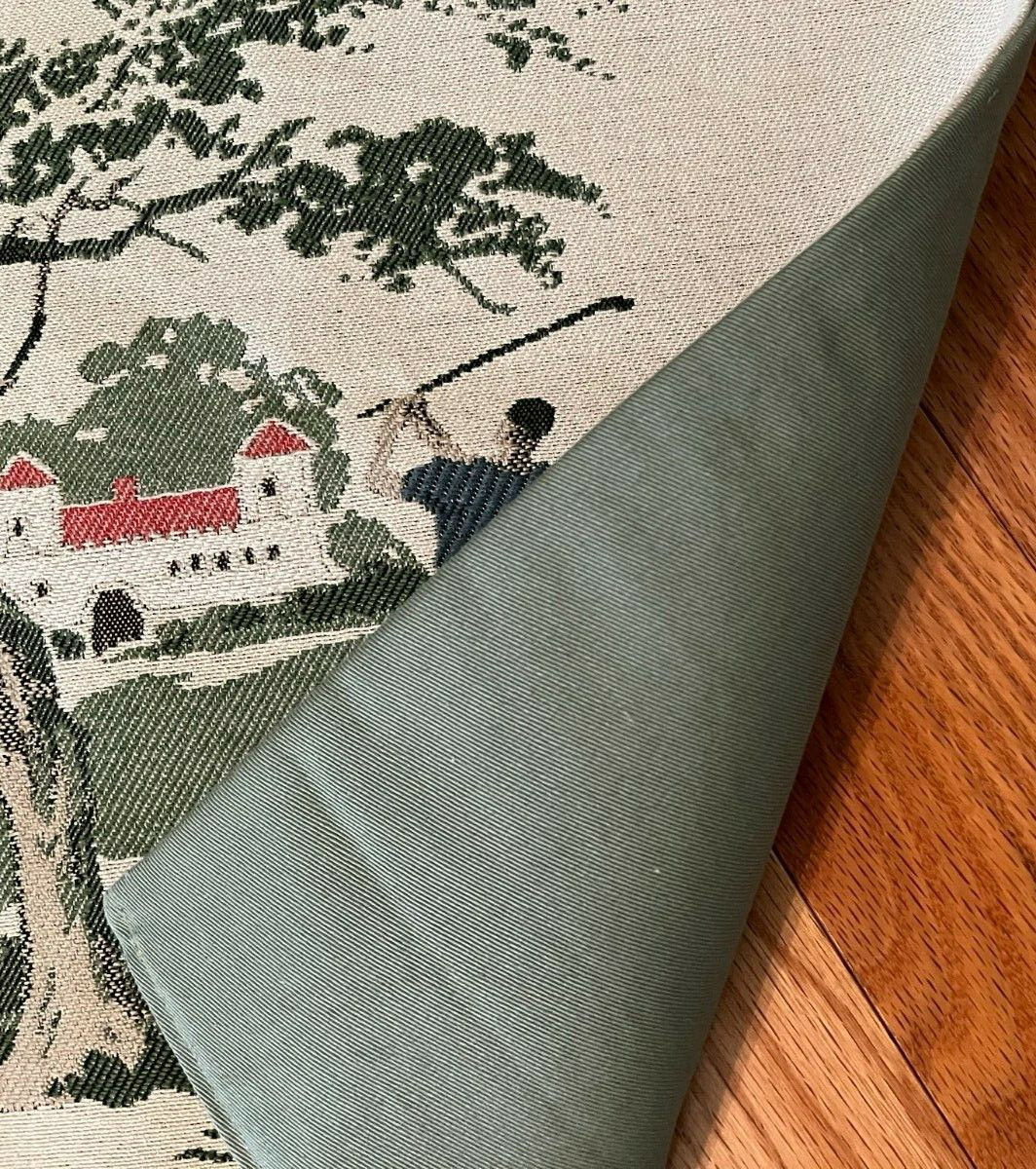 Tapestry with Golfers, wall hanging, on the grey background, new, handmade gallery