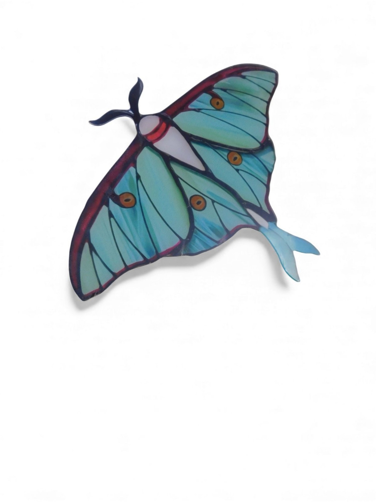 Luna Moth Acrylic Light Catcher 5.9" Nature-Inspired Home Decor Green & Blue Sta gallery