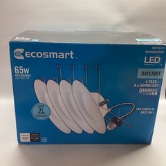 4 pack Ecosmart 65w 5” – 6″ Downlight Dimmable Soft White Screw-in Base NEW