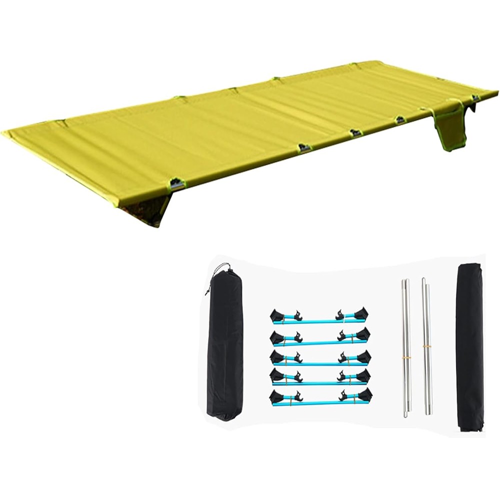Portable Camping Cot with Side Pocket Ultralight Folding Backpacking Cot gallery