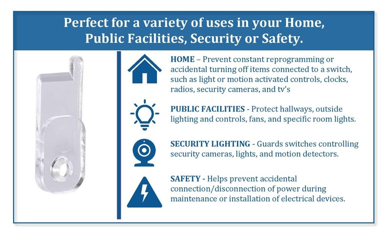 Clear Toggle Switch Cover Guard - Multipack Bulk Help Keeps Light Switch ON/Off gallery