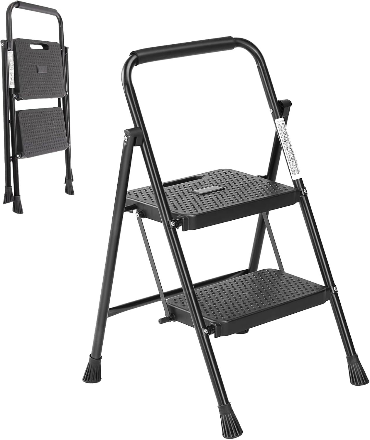 Heavy Duty Non-slip 2Step Ladder Folding Steel Step Stool ‎800Pounds Max Capacit gallery