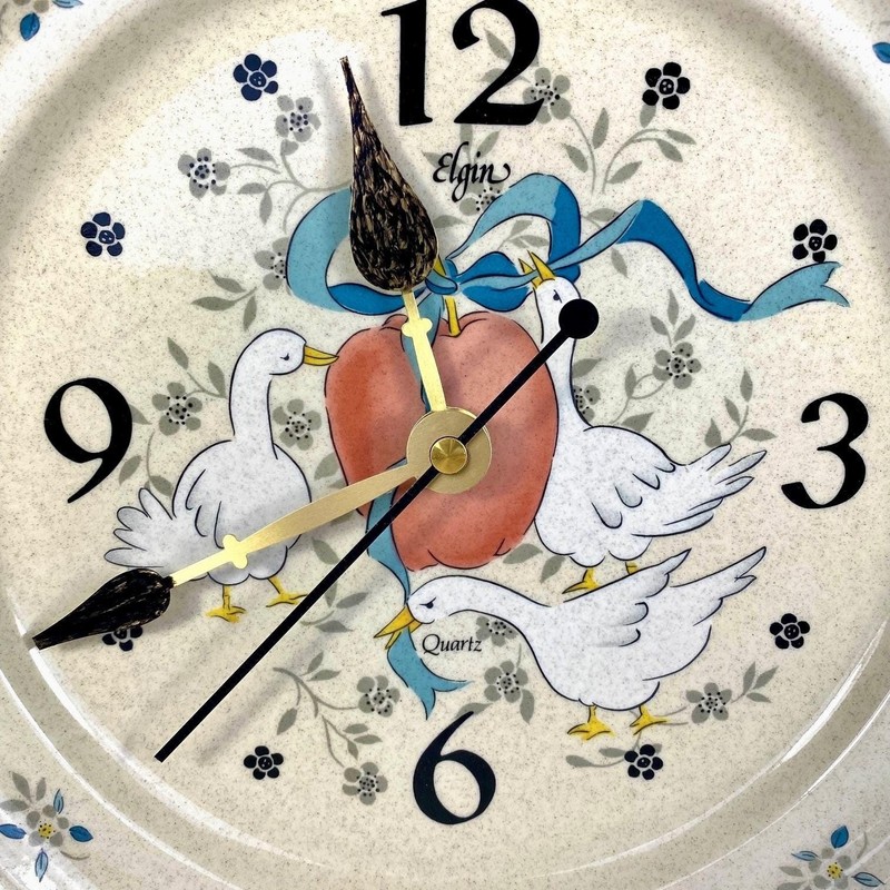 Blue Ribbon Goose Wall Clock Elgin Country Kitchen Farmhouse 1980s Marmalade gallery