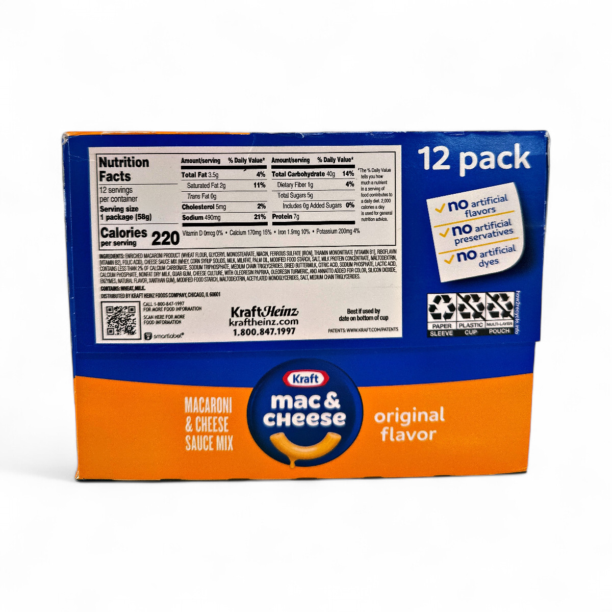 Kraft Original Macaroni and Cheese Easy Microwavable Dinner, 2.05 oz - 12 Pack gallery