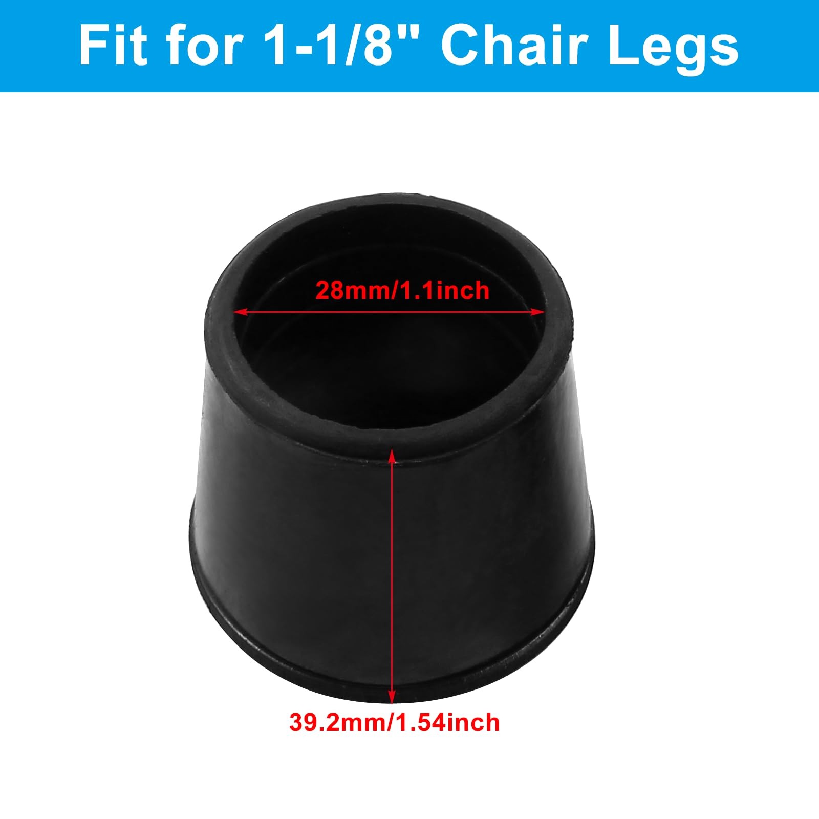 8Pcs 1-1/8 Inch (28mm) Chair Leg Tips Caps, Round Rubber Non-Slip Folding Chair gallery