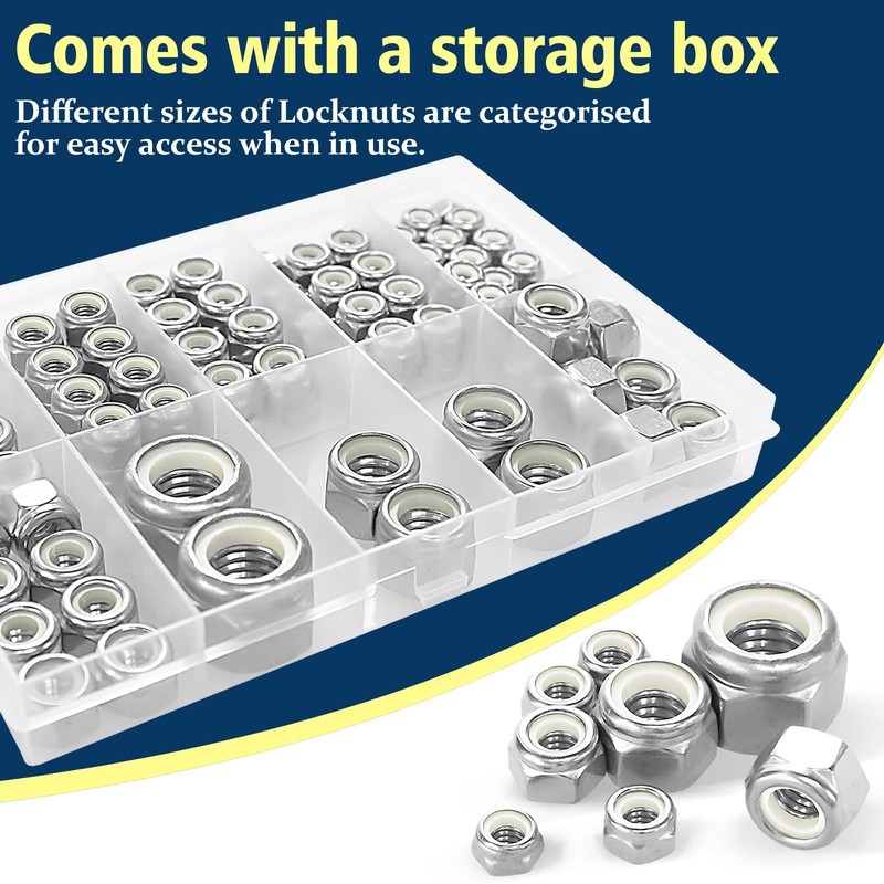 113PCS Locknuts Assortment Kit, 6#32 8#32 10#24 10#32 1/4-20 5/16-18 3/8-16 1... gallery