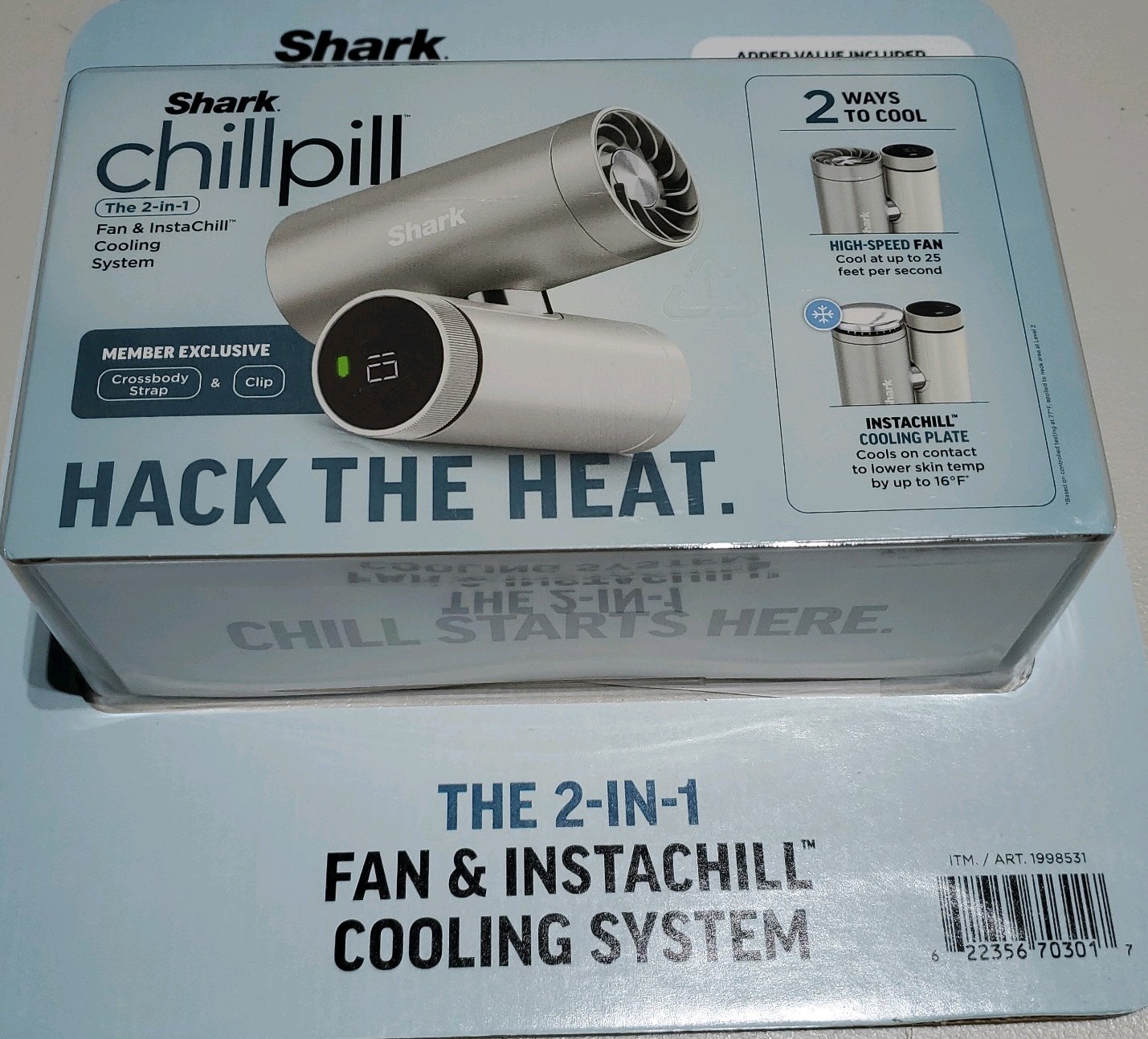 Shark Chillpill 2-in-1 Fan & InstaChill Cooling System with Clip+Crossbag Strap gallery