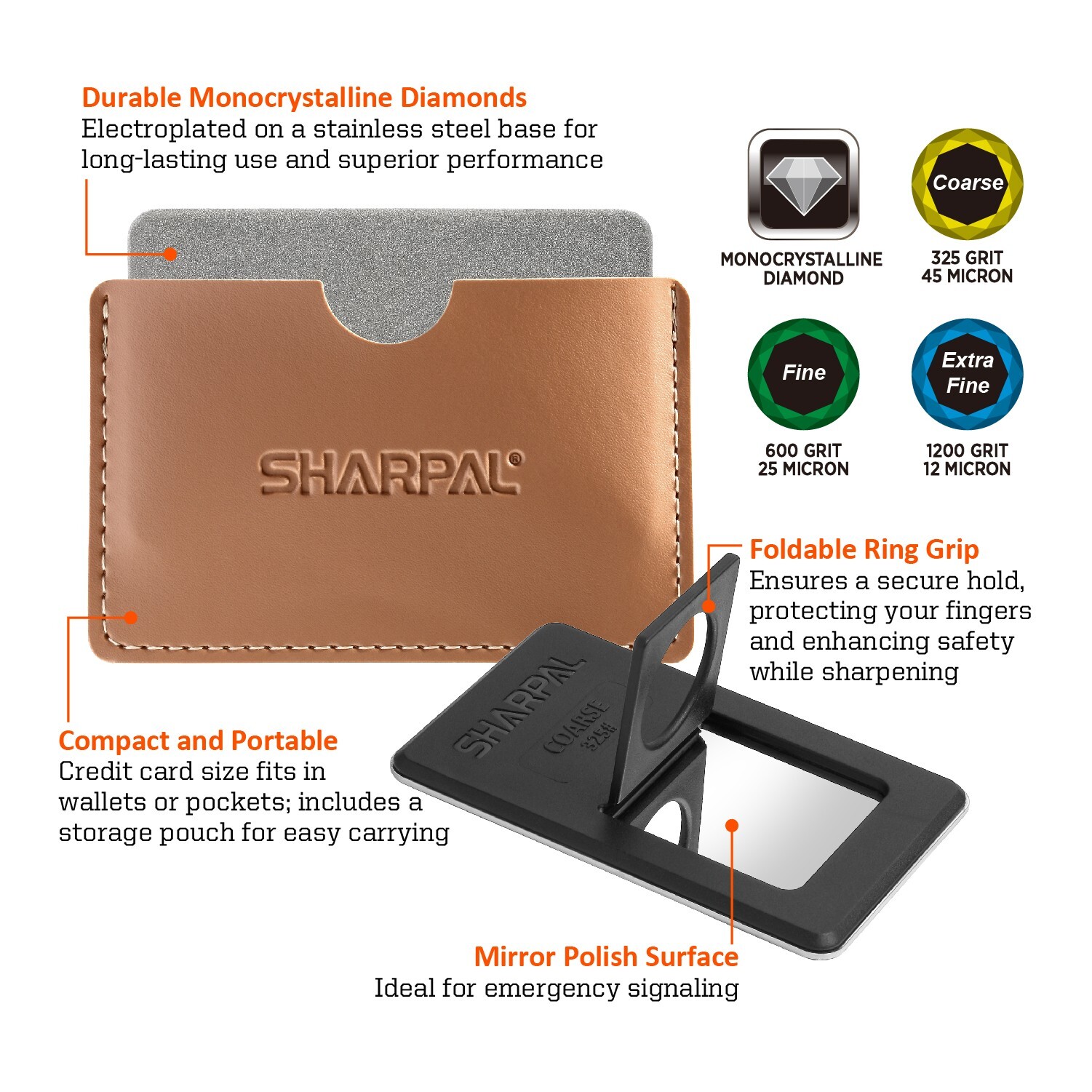 SHARPAL 116N Credit Card Size Diamond Sharpening Stone Knife Sharpener Kit gallery