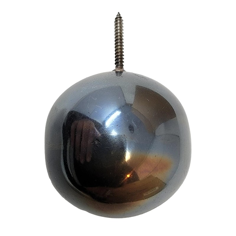 Hematite Silver Blue Sphere Floating Ball Wall Sculpture 3 in Round Metal Shiny gallery