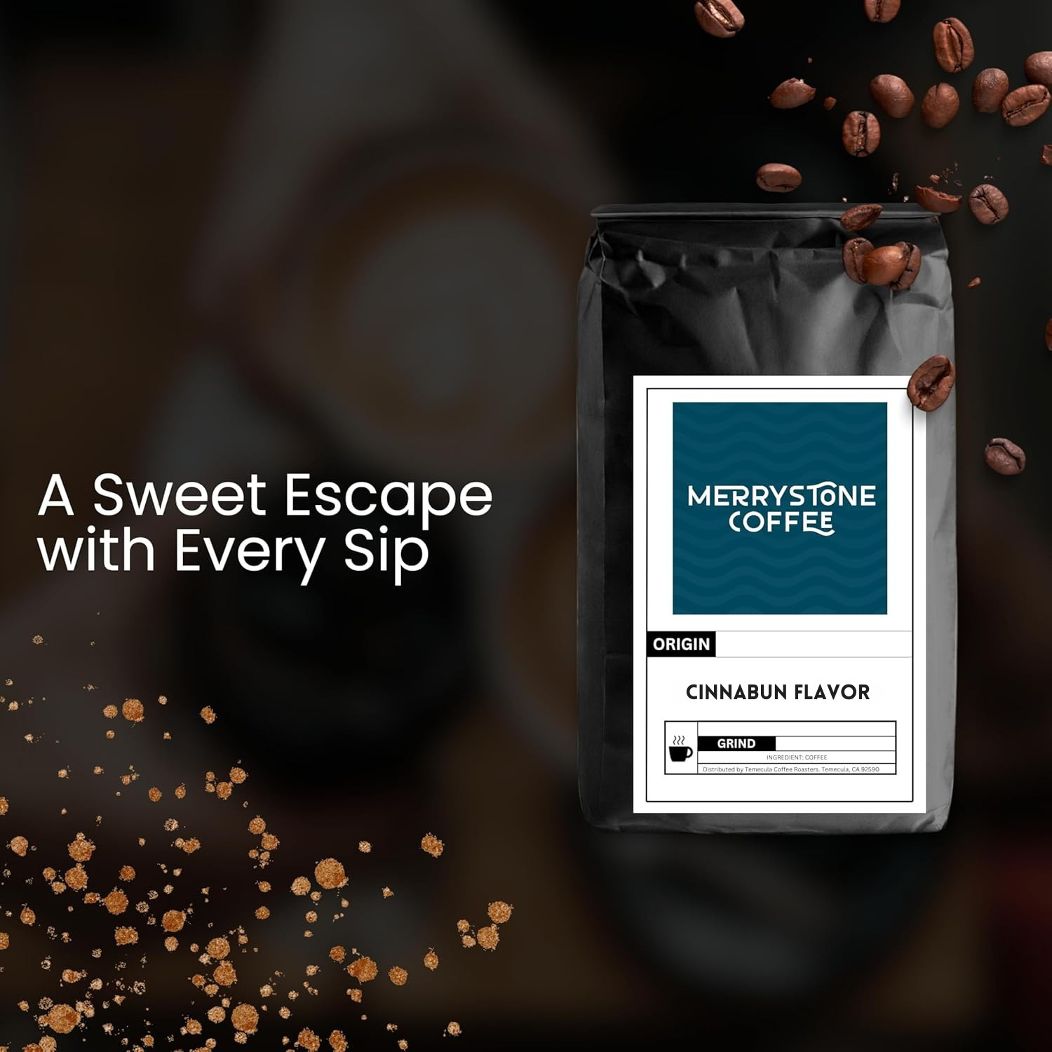 Merrystone Coffee Cinnabun Flavored Coffee - Roasted to Order - No Sugar Medium gallery