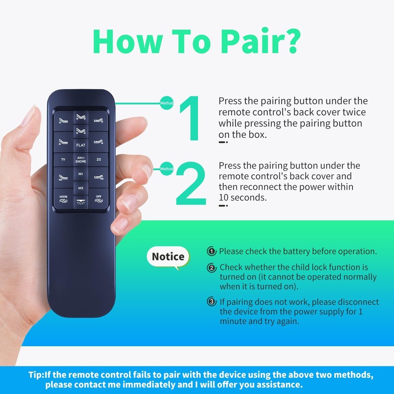 Replacement Remote for Malouf Yiree i400 S655 Adjustable Bed Head Foot Massage gallery