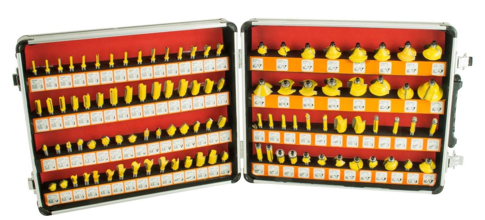 Erie Tools 100 PC 1/4" Shank Router Bit Set Tungsten Carbide Kit gallery