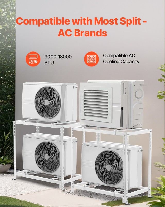 VEVOR Mini Split Ground Stand for 9000-18000 BTU Heat Pump Dual Levels gallery