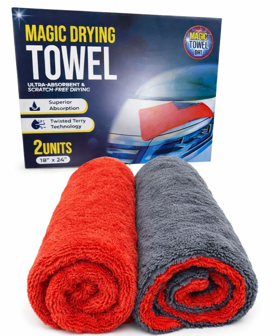 Drying Towel 18x24 Microfiber Ultra-Absorbent,Streak-free Twisted Terry 2 Pack gallery